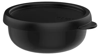 Aufbewahrungsbox 250 ml, rund, schwarz, luftdicht, mikrowellengeeignet