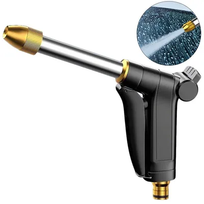 Produktbild von Metall Wasser Sprühpistole 3/4 Zoll Anschluss Hochdruck 360 Grad verstellbar Garten Reinigung Autowäsche Terrasse Universal