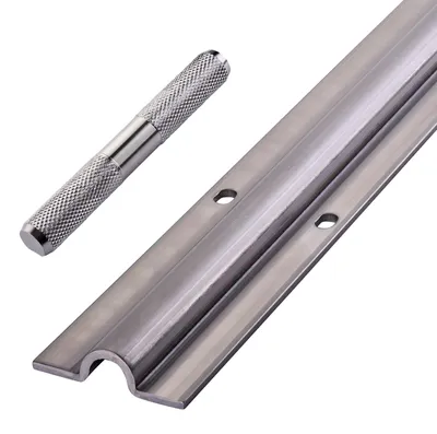 Produktbild von SOTECH Torschiene R10 2000 mm mit Verbindungsstift – für Torrollen, 55 x 15 mm, Edelstahl SS304