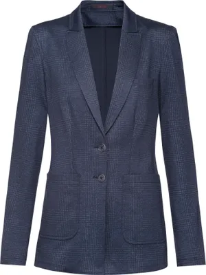 Produktbild von Greiff CASUAL Damen Jersey-Longblazer Regular Blau Glencheck 46