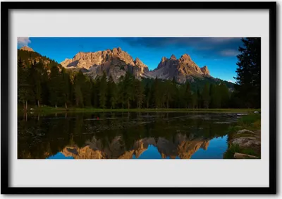 Produktbild von Bild 70x50 MDF-Rahmen Wandkunst Forest Lake Landschaft