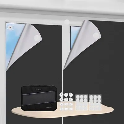 Produktbild von Famanu Verdunkelungsrollo 100% Verdunkelungsstoff - Schwarz, 1,45 m x 2 m