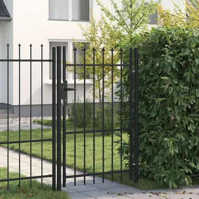 Zdjęcie produktu dla Brama Jednoskrzydłowa Z Grotami, Stal, 1X1,5 M, Czarna Lumarko!