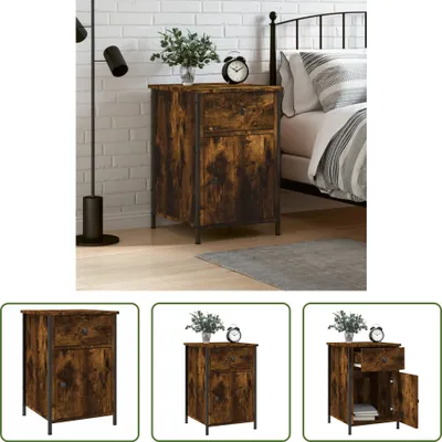 Produktbild von The Living Store Nachttisch Räuchereiche 40x42x60 cm Holzwerkstoff