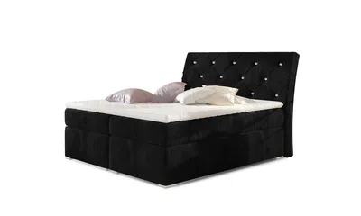 Produktbild von NABBI Gepolstert Doppelbett mit Stauraum Benet 140 - schwarz (Kronos 07)