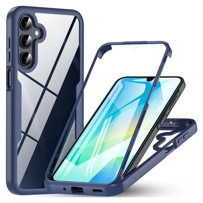 Immagine prodotto di Per Samsung Galaxy A16 copertura completa 360 acrilico ibrido TPU copertura protettiva blu scuro