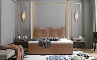 Produktbild von Boxspringbett PINELOPI – 180x200, Lachsfarbe