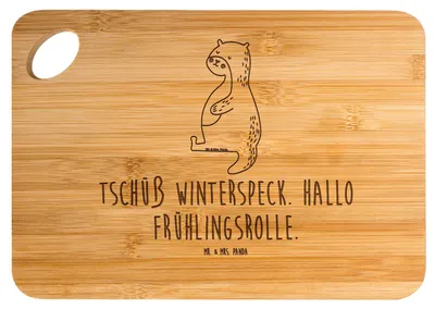 Produktbild von Mr. & Mrs. Panda Schneidebrett Otter Bauch - Transparent - Geschenk, Sportmuffel, holzschneidebrett, Seeotter See, Holzbrett, Winterspeck, dick, Frühstücksbrett, Brett