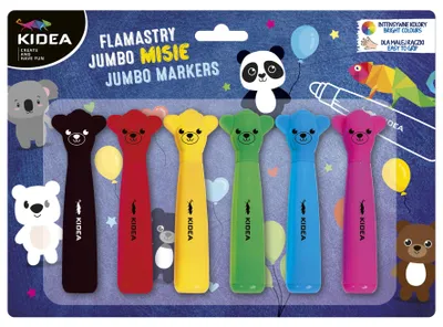 Obrázok produktu pre Jumbo medvedíky fixky 6 farieb Kidea