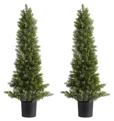 Produktbild von VEVOR Künstliche Formschnitt-Zedernbäume, 2er-Set, 914 mm, Kunstpflanze, Dekopfl