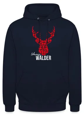 Produktbild von Spreadshirt Schwarzwälder Schwarzwald Mann Souvenir Hirsch Uni Hoodie, XL, Navy