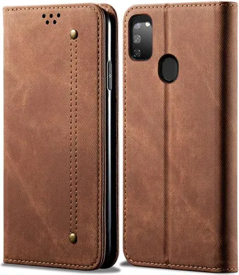 Image de Galaxy M30S Case, étui portefeuille en cuir avec fermeture magnétique et fonction stand pour Samsung Galaxy M30S Marron