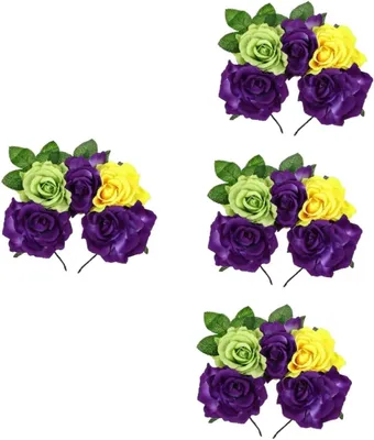 Produktbild von 4 rosafarbene Stirnbänder als Brautkopfschmuck, Halloween-Haarreifen und Hochzeitshaarschmuck mit Haaraccessoires, Haargummis und Haarband