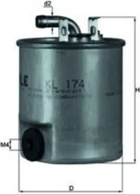 Produktbild von Kraftstofffilter MAHLE KL 174 passend für MERCEDES-BENZ SPRINTER 3-t Kasten (903) Leitungsfilter