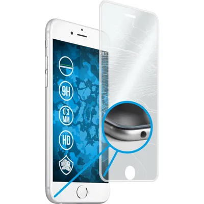 Produktbild von 1er-Pack PhoneNatic Glas-Folie klar full-screen mit Silikonrahmen klar kompatibel mit Apple iPhone 6s / 6 - Panzerglas für iPhone 6s / 6