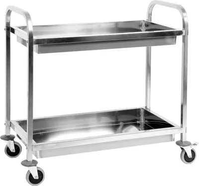 Obrázok produktu pre Servírovací vozík, kuchynský vozík, upratovací vozík 2 police 950x500x950mm nerezová oceľ