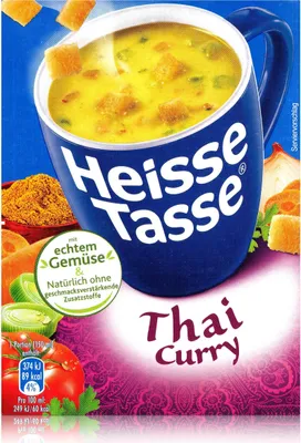 Produktbild von Heisse Tasse Thai Curry mit Croûtons 3 Beutel á 19,2g (1er Pack)