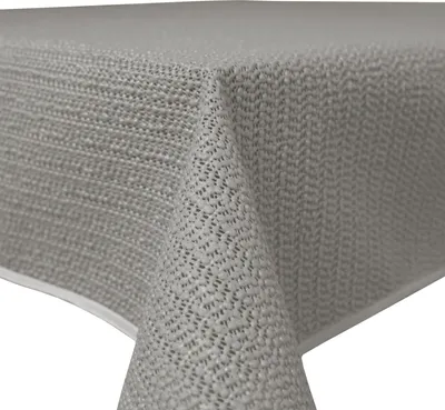 Produktbild von Garten Tischdecke Outdoor PVC rechteckig 130x220 cm Hellgrau Terrasse Balkon rutschfest wetterfest
