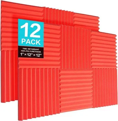 Productafbeelding van Famanu Akoestische panelen, rood - 12 stuks, 2,5 x 30 x 30 cm