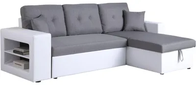 Obrázek produktu pro Oboustranná rohová pohovka s funkcí spaní "Axel" - 3místná - bílá / šedá