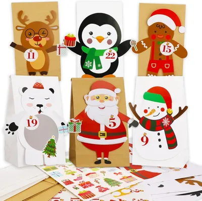 Image de Calendrier de l'Avent à remplir - Calendrier de l'Avent avec des pochettes en papier et des fermoirs en bois - Calendrier de l'Avent à personnaliser