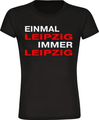 Produktbild von multifanshop Damen T-Shirt - Leipzig - Einmal Immer, schwarz, Größe L