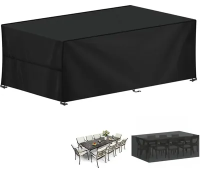 Obrázok produktu pre Poťah na záhradný nábytok, 260x100x80 cm, vodotesný, vyrobený z 420D Oxford materiálu, ochranný obal na sedaciu súpravu alebo záhradový stôl