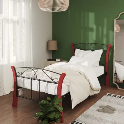 Obrázek produktu pro Maison Exclusive – kovová postel, černá, 90 × 200 cm