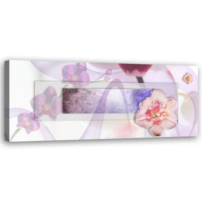 Produktbild von Leinwandbild Abstrakte rosa Blume 150x50 Feeby Rosa bild für die wand bereit zum aufhängen