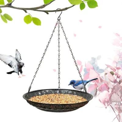 Produktbild von Hängendes Vogelfutterhaus 30 cm, Edelstahl, Netzschale, für Garten