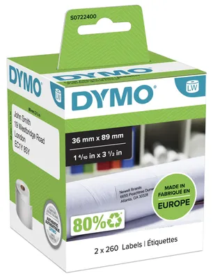 Obrázek produktu pro Dymo LabelWriter adresní štítky velké, 2 role à 260 štítků