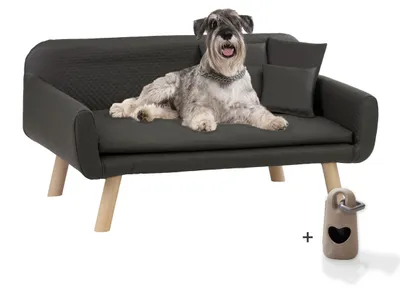 Produktbild von Rohrschneider Hundesofa | Hundebett Kunstleder| Hundecouch| Mini Sofa für Hunde | Hundebett XXL| Kuschelbett Hund