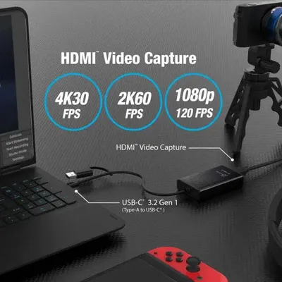 Obrázek produktu pro Zachycovací adaptér j5create JVA11, HDMI - USB-C, 4K, černý
