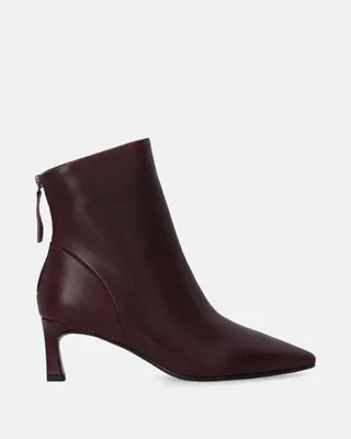 Produktbild von Klassische bordeauxrote Damen-Ankle-Boots mit hohem Absatz, Größe 39