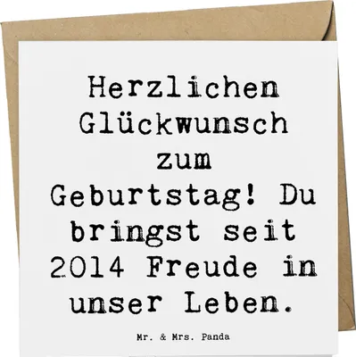 Produktbild von Mr. & Mrs. Panda Glückwunschkarte Spruch 2014 Geburtstag Freude - Weiß - Geschenk, Happy Birthday, doppelkarte, Klappkarte, Alter, besondere Momente, Geburtstagsgeschenk