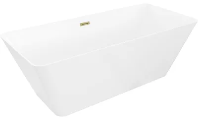 Obrázek produktu pro Mexen Velo Slim volně stojící vana 170 x 75 cm, bílá, přepad zlatý - 52811707500-50