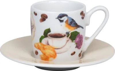 Obrázek produktu pro Könitz šálek na espresso Coffee Birds, hrnek, šálky na kávu, porcelán, hnědý, 85 ml, 1150532868