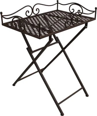 Produktbild von Klapptisch aus Metall im Landhausstil Beistelltisch kleiner Gartentisch Balkon