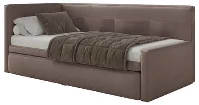 Image de Selsey Nesmi - Lit rembourré avec coffre de rangement, couleur marron clair, dimensions 90x200 cm