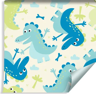 Produktbild von 10m VLIES TAPETE Rolle Kinderzimmer Lachende Dinosaurier XXL