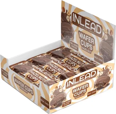 Produktbild von Inlead Wafer Cups (15x50g) Hazelnut Milk Choc - Funktionelle Lebensmittel - Nussbutter