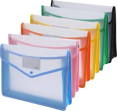 Produktbild von Famanu Dokumententasche zur Organisation von Dokumenten und Reisebedarf - 6-Pack Aktenmappen in verschiedenen Farben