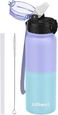 Produktbild von Edelstahl-Wasserflasche 600ml, lekvrije Sport-Thermos