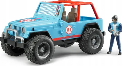 Immagine prodotto di Bruder Freizeit Jeep Cross Country Racer Blau, mit Rennfahrer, Modellfahrzeug, Modell Fahrzeug, Spielzeug, 02541
