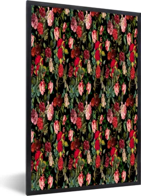 Produktbild von MuchoWow® MuchoWow® Gerahmtes Poster Blumen - Rosen - Rosa 60x90 cm - Poster mit zchwarzem Bilderrahmen - Kunst