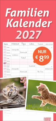 Produktbild von times&more Katzen Familienplaner 2027