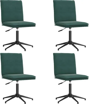 Image de Chaises à manger lot de 4 Vert foncé Velours