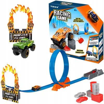 Produktbild von Trifox Autorennbahn Rampe Loopings Mega Sprungschanze mit Auto