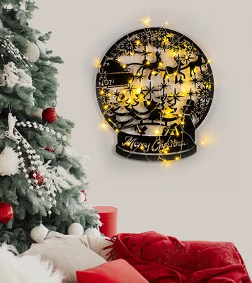 Obrázok produktu pre Wallity, XMASBLACK - 025, nástenná plastika, čierna, 100 % KOV, 44 x 50 cm