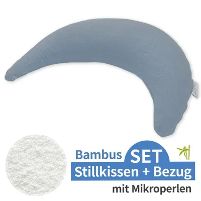 Image de Coussin d'allaitement Theraline Bambusmond, mélange bleu-gris